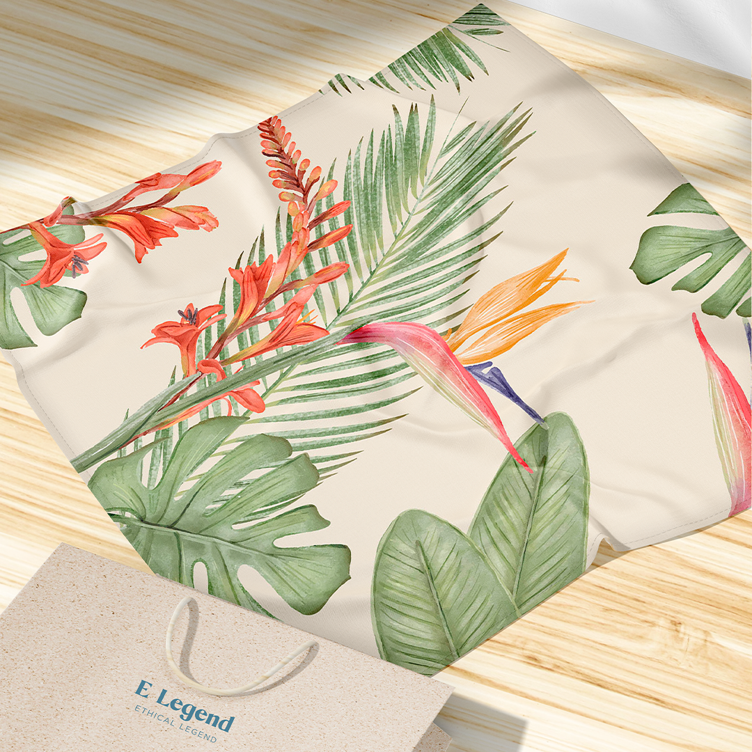 Square Tropical Bird 75x75 cms