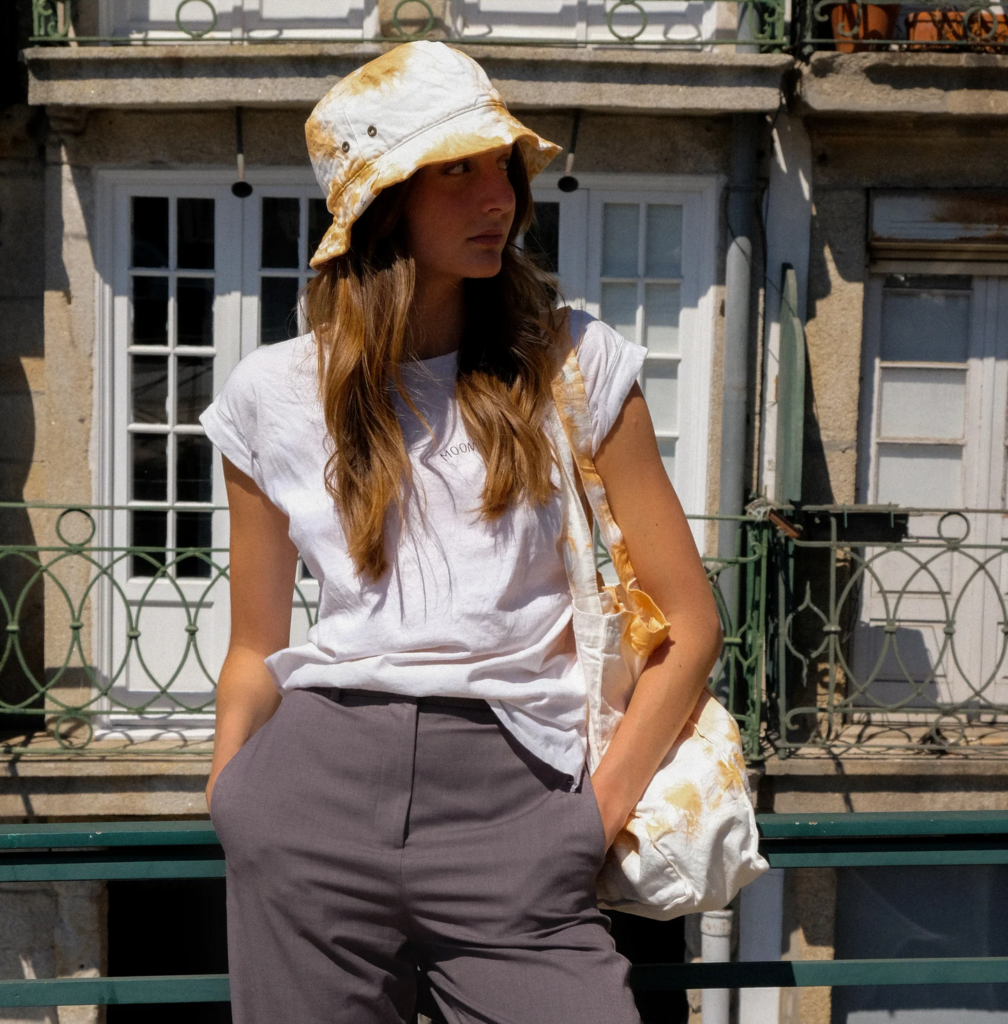 BUCKET HAT & TOTEBAG PEACH TIEDYE